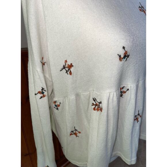 Womens ALYA Francesca Shirt White Orange Floral Long‎ Sleeve Blouse Size S - Picture 3 of 7